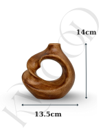 Bohem Tarz Burgu Desenli Minimalist Seramik Vazo | 14x13,5 cm Dekoratif Obje Kuru Çiçek Ev & Masa Dekoru - Görsel 4