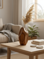 Bohem Tarz Boho Sculpt Seramik Vazo Küçük Boy | 21,5x13 cm Dekoratif Obje Kuru Çiçek Ev & Masa Dekoru - Görsel 6