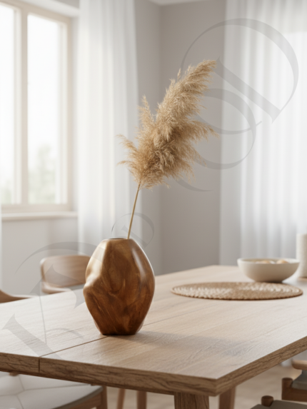 Dalgalı Seramik Vazo 16x13cm