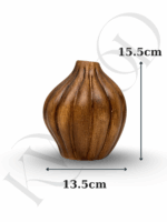 Bohem Tarz İstiridye Desenli Minimalist Seramik Vazo | 15,5x13,5 cm Dekoratif Obje Kuru Çiçek Ev & Masa Dekoru - Görsel 8