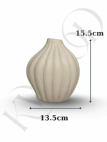 Bohem Tarz İstiridye Desenli Minimalist Seramik Vazo | 15,5x13,5 cm Dekoratif Obje Kuru Çiçek Ev & Masa Dekoru - Görsel 6