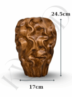 Bohem Tarz Sarmaşık Desenli Seramik Küp Vazo | 24,5x17 cm Dekoratif Obje Kuru Çiçek Ev & Masa Dekoru - Görsel 8