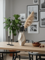 Bohem Tarz Boho Sculpt Seramik Vazo Büyük Boy | 30x17,5 cm Dekoratif Obje Kuru Çiçek Ev \& Masa Dekoru - Görsel 6